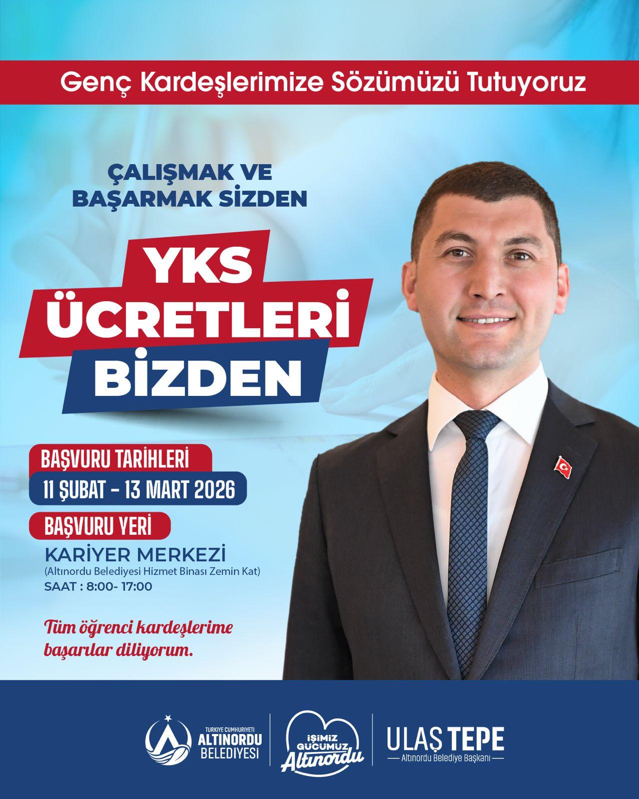 YKS ÜCRETLERİ ALTINORDU BELEDİYESİ’NDEN