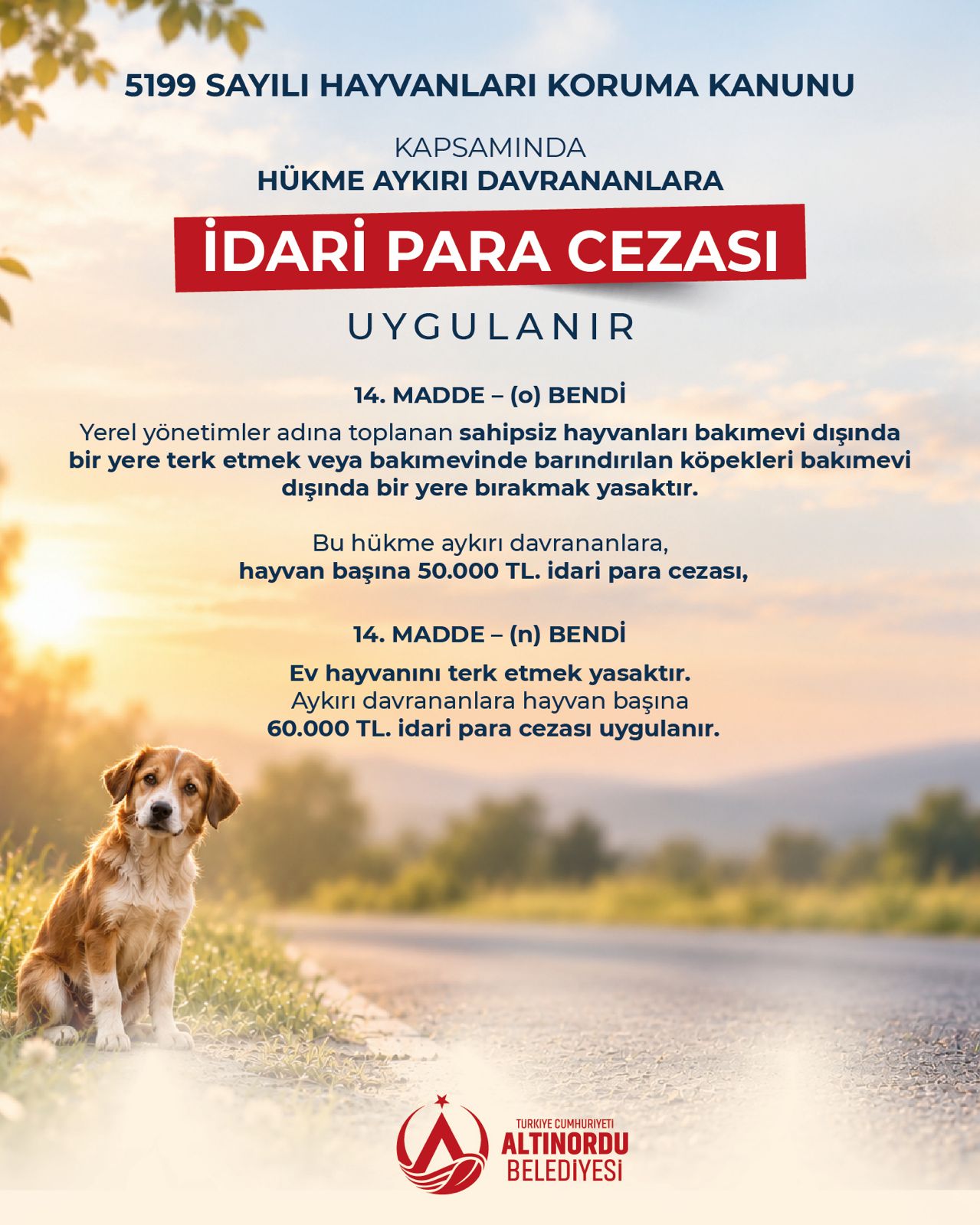 ALTINORDU BELEDİYESİ’NDEN YASAL UYARI