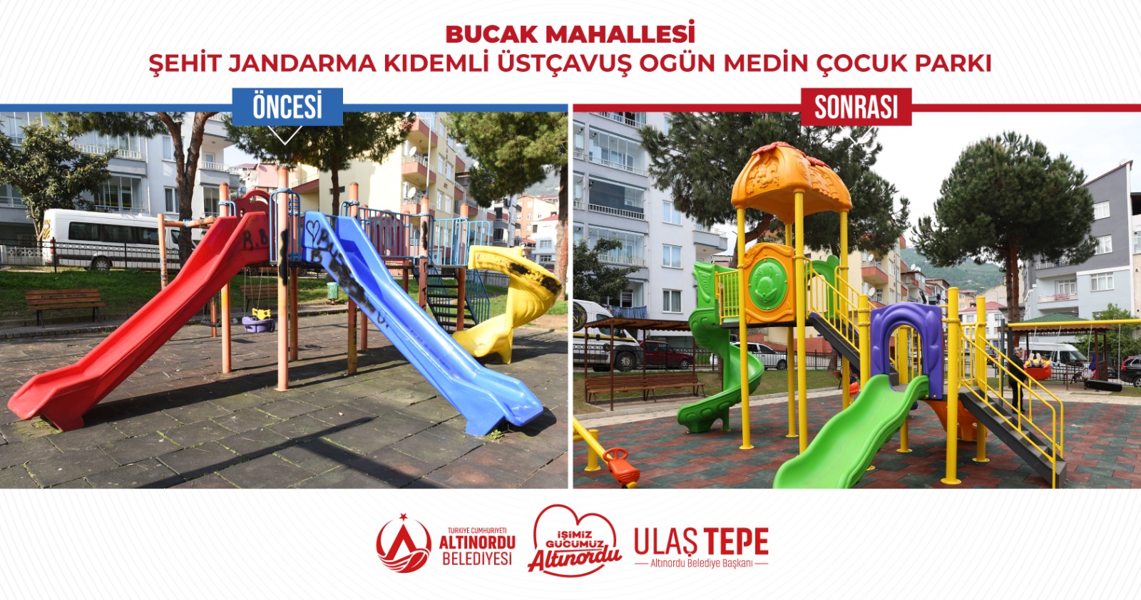 OGÜN MEDİN PARKI DA SİL BAŞTAN YENİLENDİ