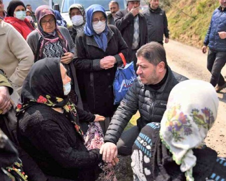 BAŞKAN TÖREN HEYELAN BÖLGESİNDE İNCELEMELERDE BULUNDU