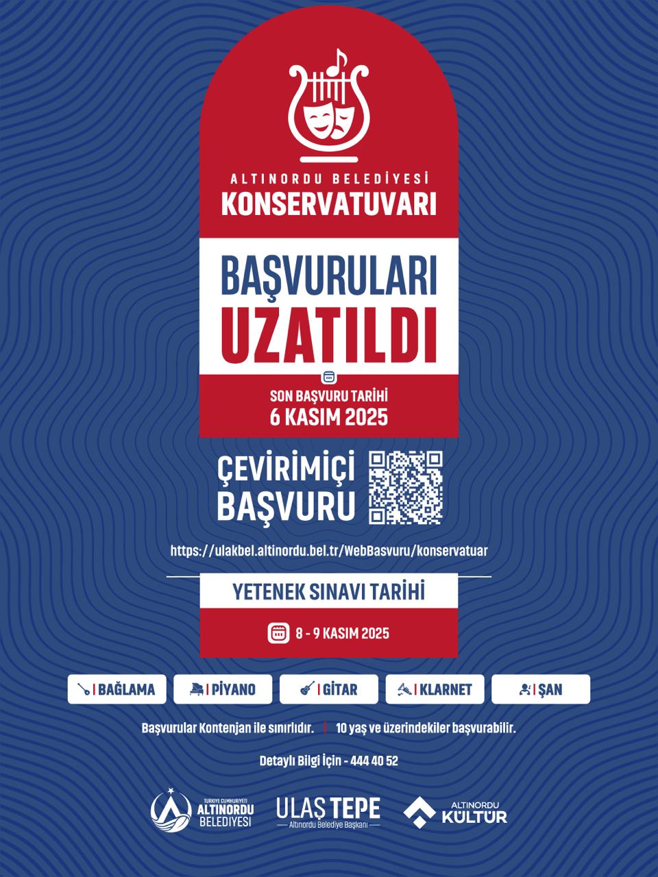 ALTINORDU BELEDİYESİ KONSERVATUVARI BAŞVURULARINDA SON GÜN